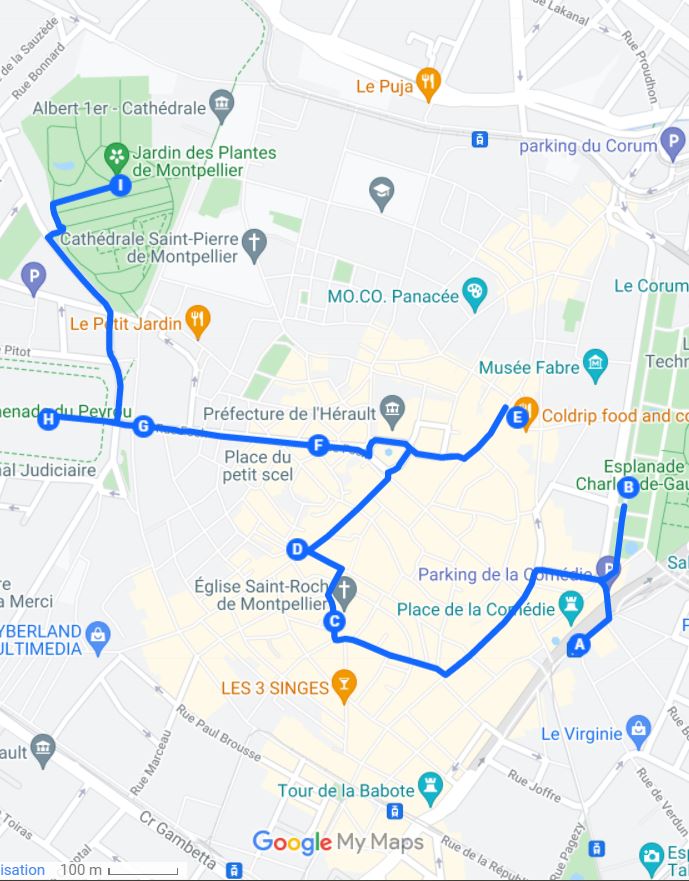 Map Montpellier